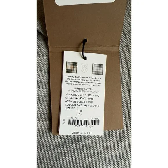 Burberry Women’s Malleco Polo Shirt Grey L